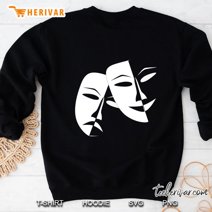 Drama Comedy Opera Theatre Mask Happy Sad Face Sweatshirt