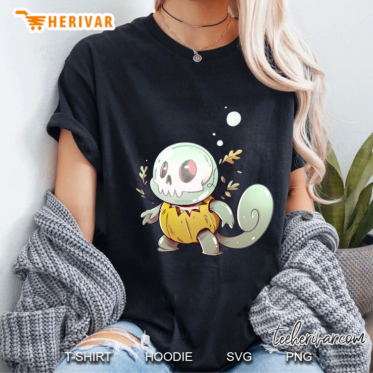 Skull Pumpkin Squirtle Pokemon Halloween Costume Ladies Tee