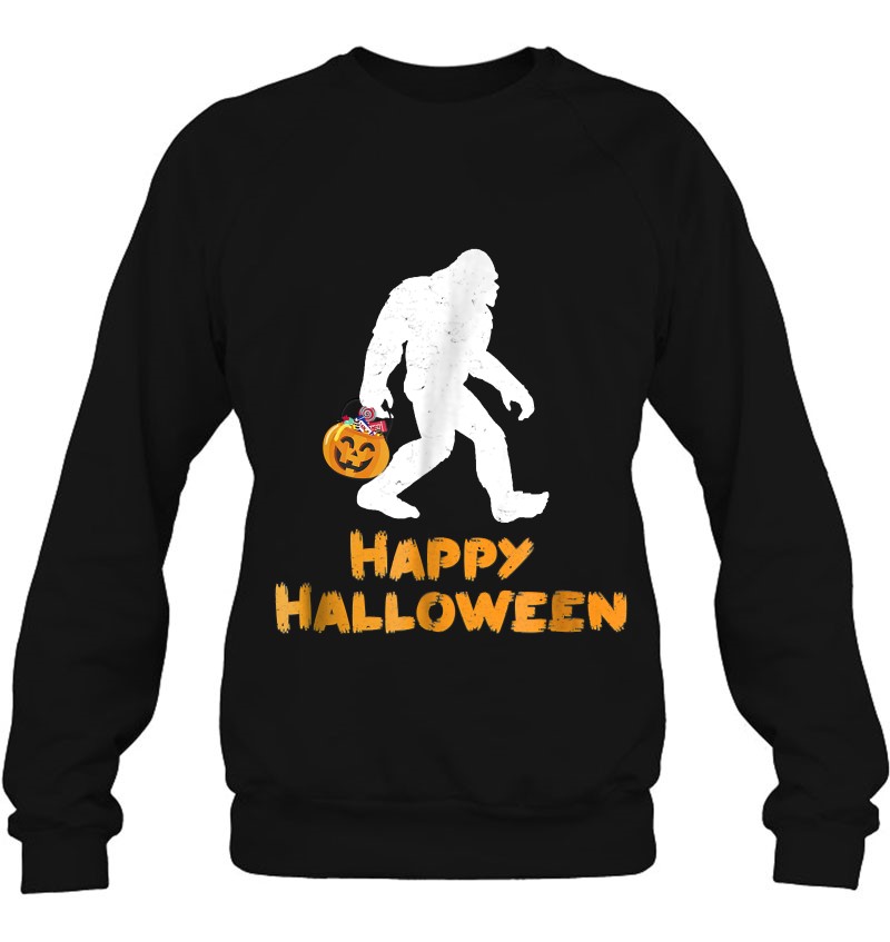 Bigfoot Trick Or Treating Happy Halloween Sweatshirt