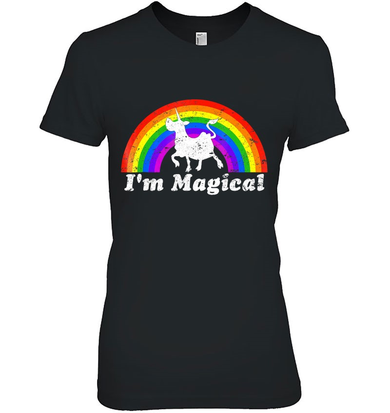I'm Magical Rainbow Unicow Shirt Funny Cow Unicorn Tee Mugs
