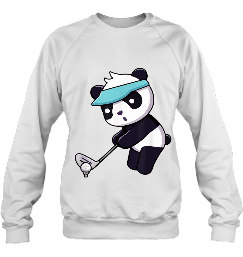 Panda Playing Golf Funny Animal Golfer Panda Bear Golfing Sweatshirt