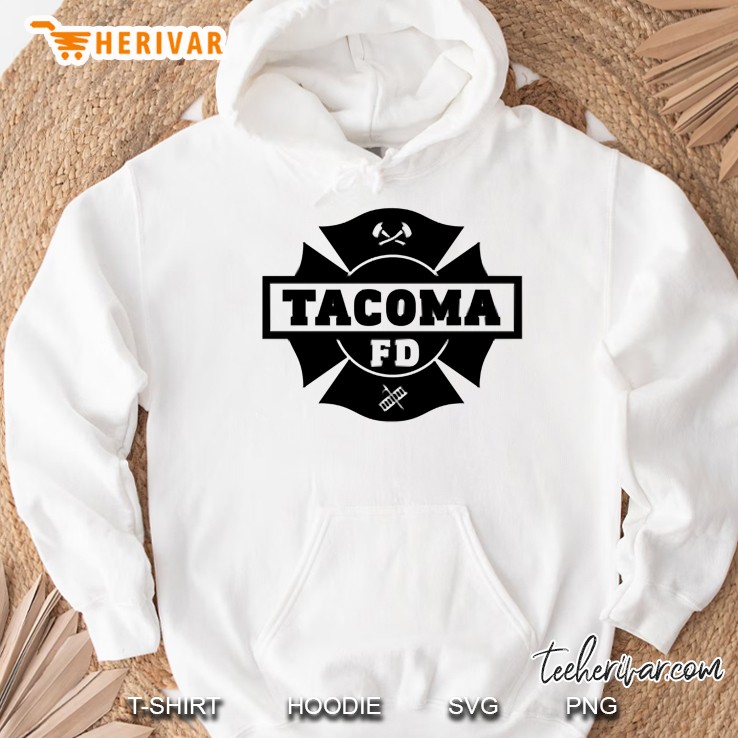 Tacoma Fd Logo Crossed Axes Silhouette Hoodie