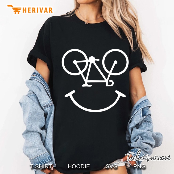 Bike Smiling Face Cycling Bicycle Funny Ladies Tee