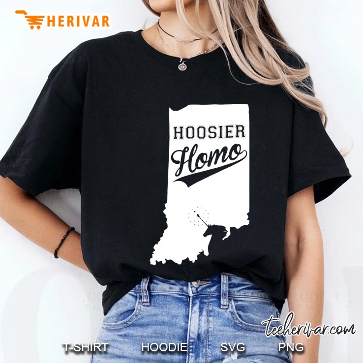 Hoosier Homo Indiana Map State Ladies Tee