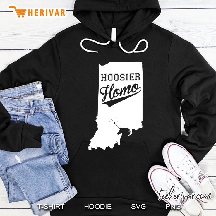 Hoosier Homo Indiana Map State Hoodie