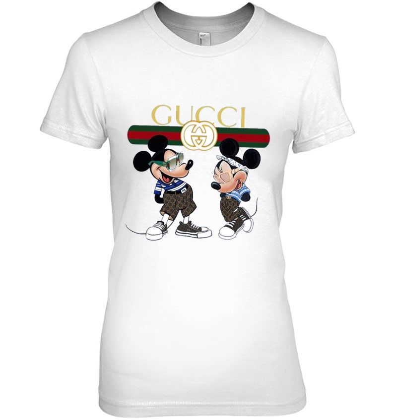 Mickey Mouse And Minnie Mouse Gucci T-Shirt - Anynee