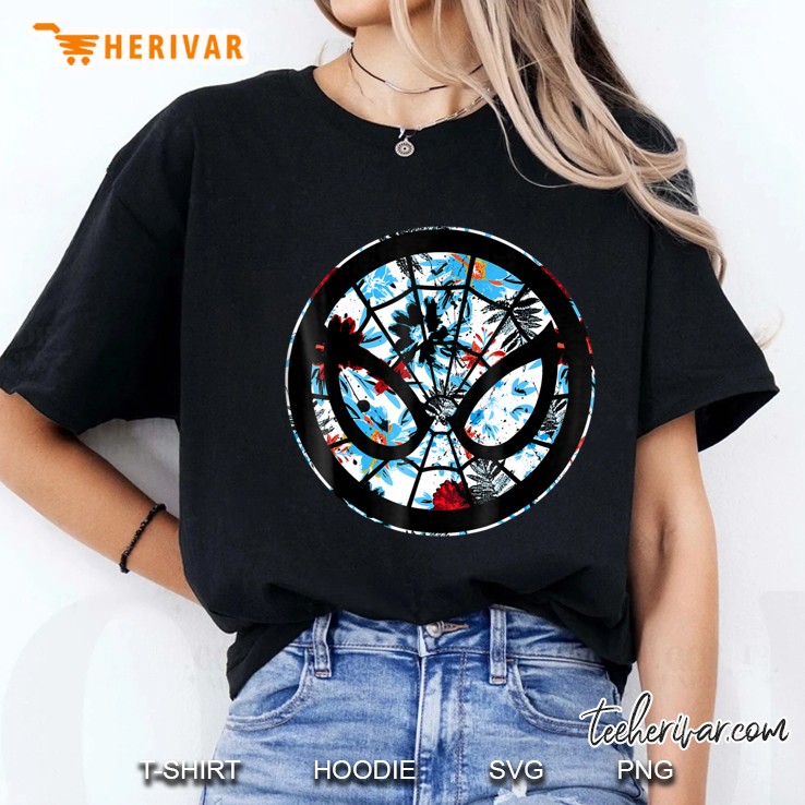Marvel Spider Man Mask Symbol Tropical Graphic Ladies Tee