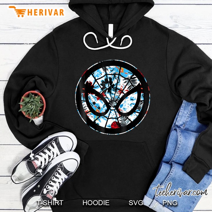 Marvel Spider Man Mask Symbol Tropical Graphic Hoodie