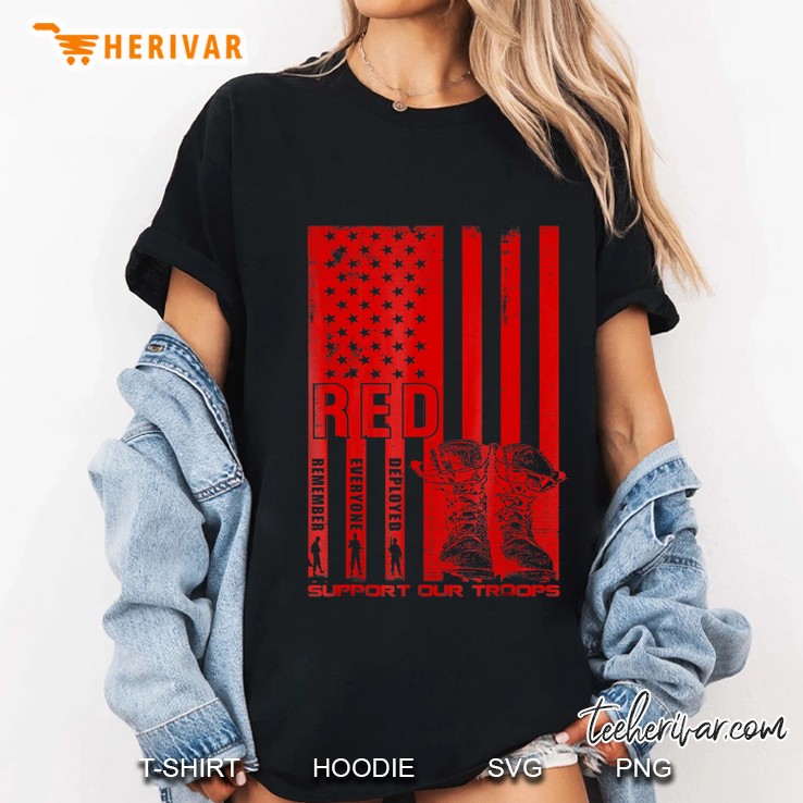 Red Friday Military Shirt Support Our Troops Ladies Tee