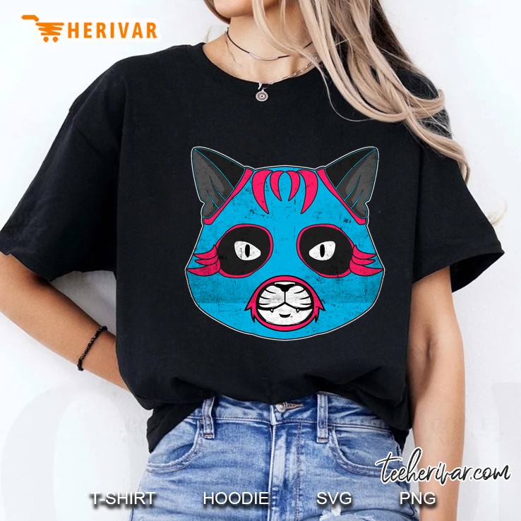 Lucha Libre Cat Wears Luchador Wrestling Mask Ladies Tee