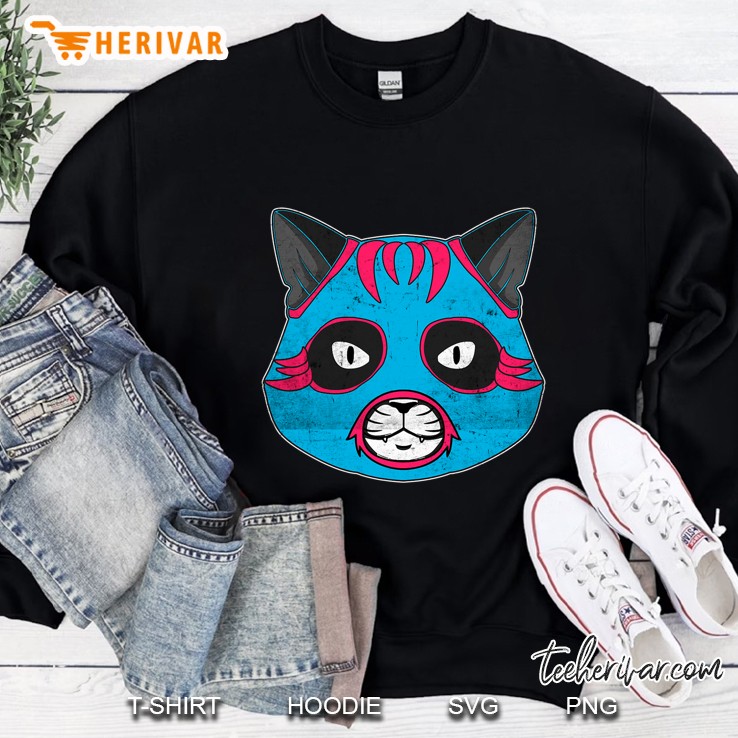 Lucha Libre Cat Wears Luchador Wrestling Mask Sweatshirt