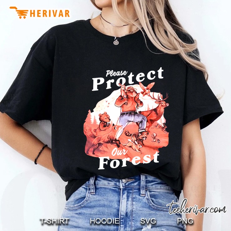 Please Protect Our Forests Smokey Bear Artwork Ladies Tee