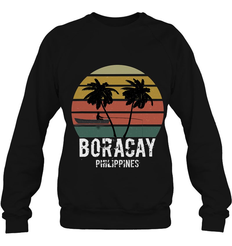 Boracay Philippines Yapak Bulabog Retro Sunset Gift Sweatshirt