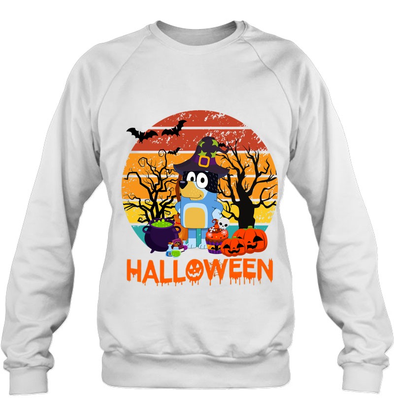 Vintage Funny Halloween Dog Cute Witch Sweatshirt