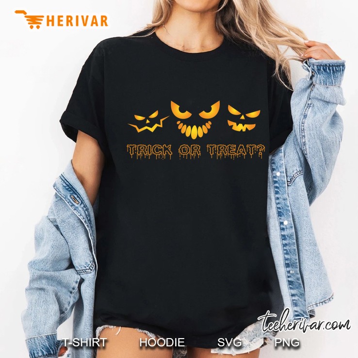 Halloween Pumpkin Face Halloween Trick Or Treat Gift Classic Ladies Tee