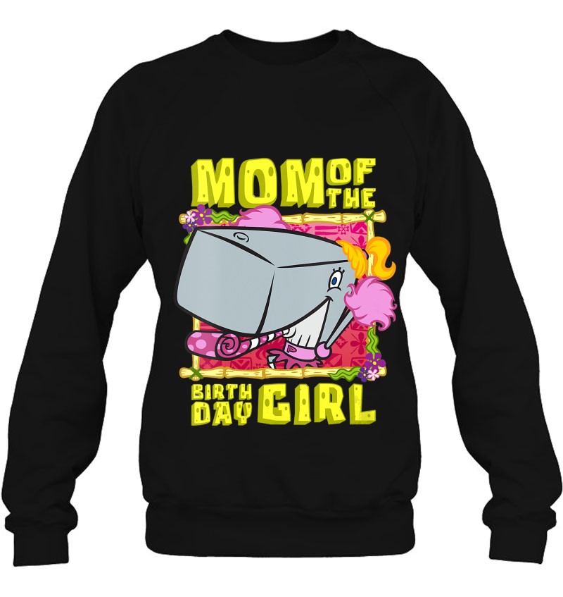 Spongebob Squarepants Womens Spongebob Pearl Krabs Mom Of The Birthday Girl Mother Gift Sweatshirt