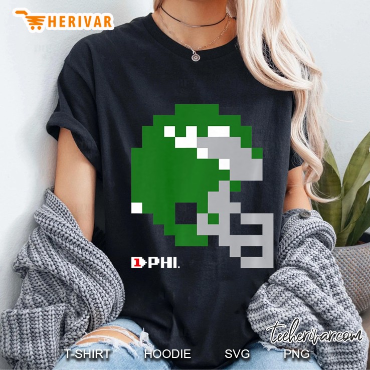 8 Bit Football Helmet Video Game Philly Football Ladies Tee