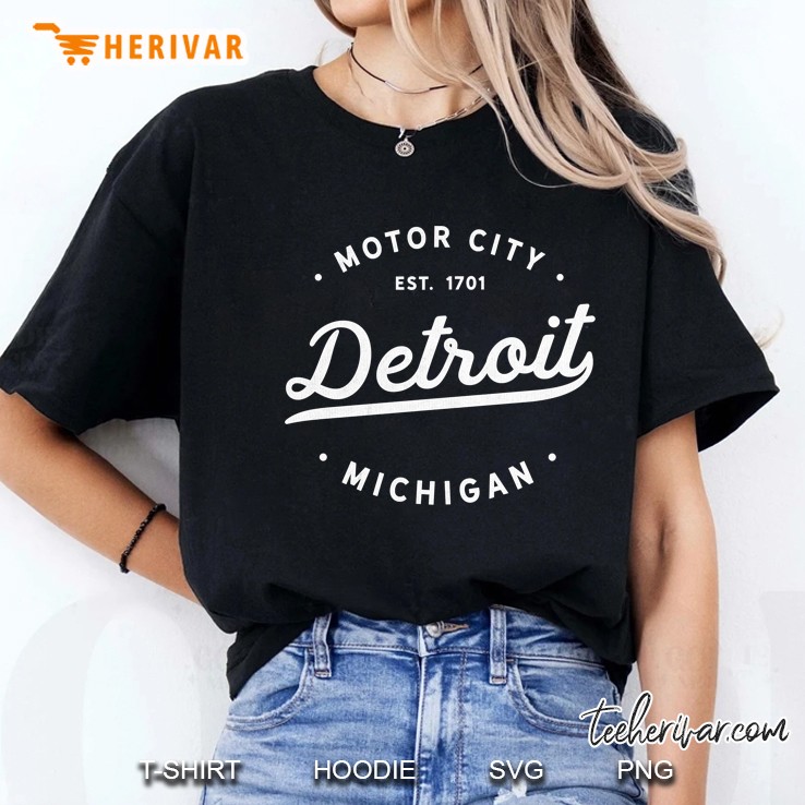 Classic Retro Vintage Detroit Motor City Ladies Tee