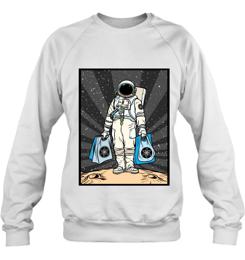 Cryptocurrency Talk - To The Moon Atom Cosmos Space Man Sweatshirt