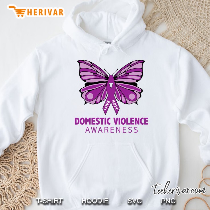 Domestic Violence Awareness Purple Butterfly Ribbon Hoodie