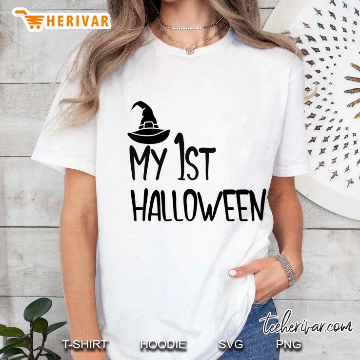 Halloween Baby Costume My First Halloween Witch Hat Classic Ladies Tee
