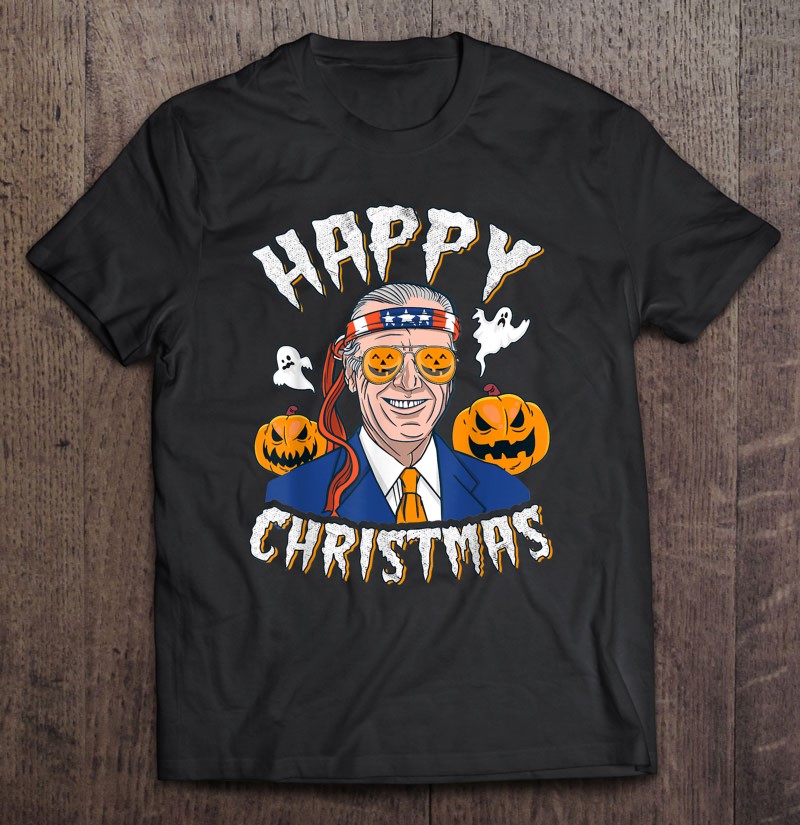 Happy Christmas Halloween Jokes Pumpkin Boo Funny Joe Biden Essential Shirt