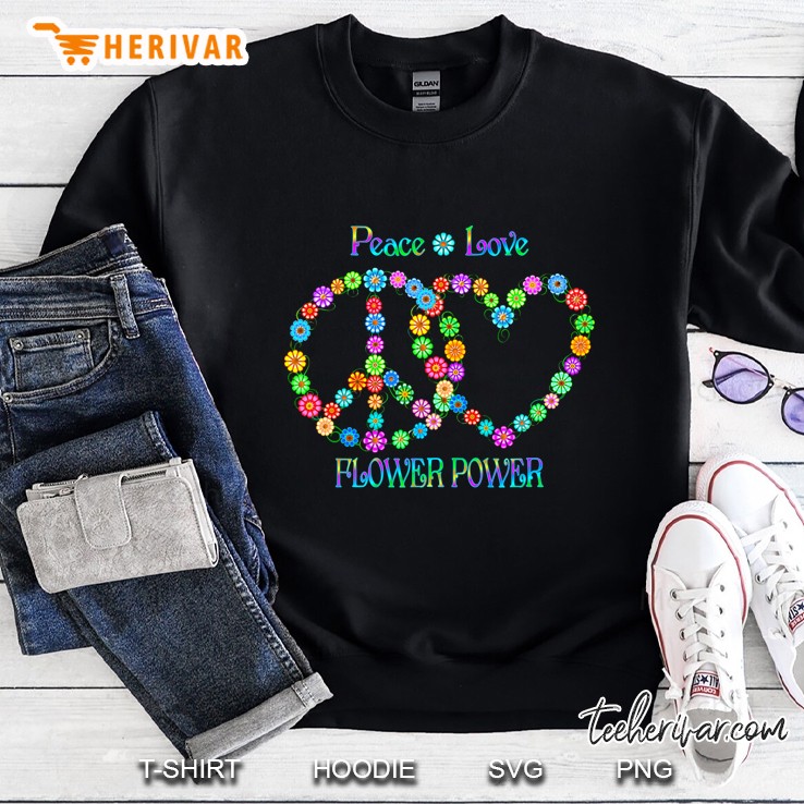 Peace Love Flower Power Retro Sweatshirt
