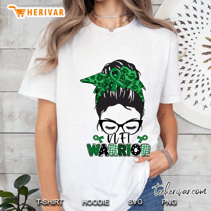 Tu Messy Bun Green Ribbon Nf1 Neurofibromatosis Awareness Ladies Tee