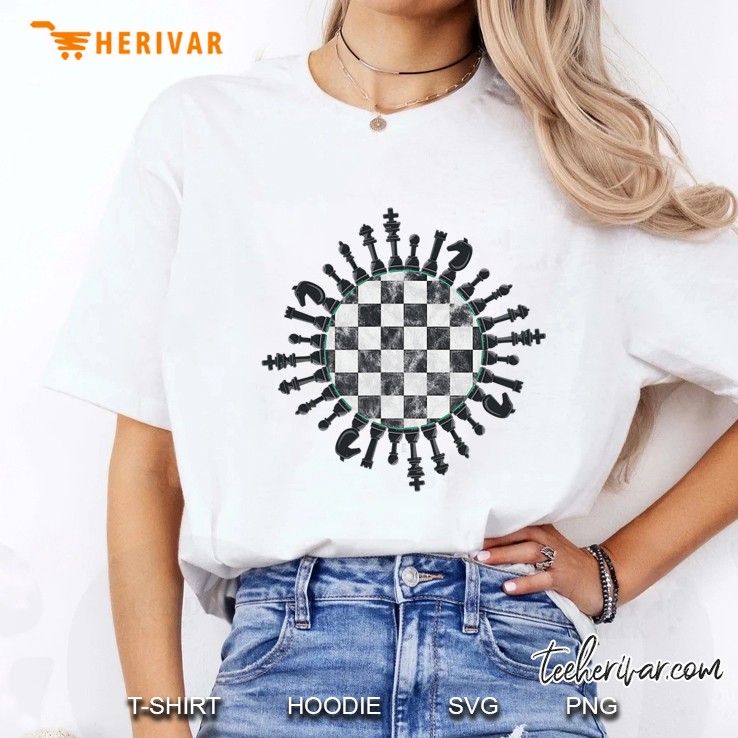 Chess Pieces King Queen Board Game Checker Player Gift Ladies Tee