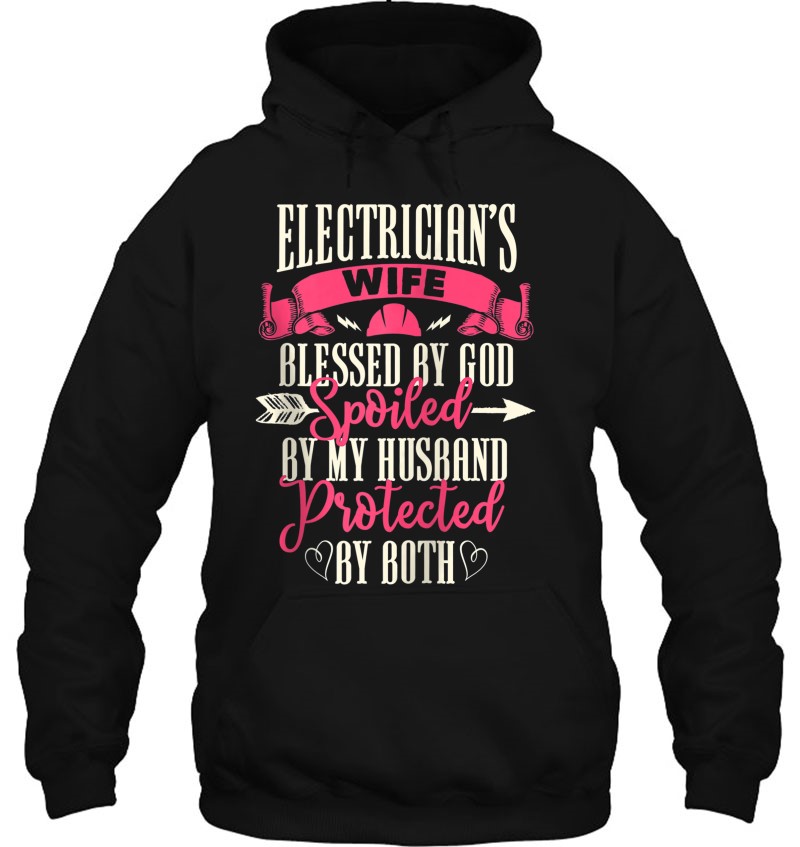 Electrician Gifts Wife Design On Back Zip Hoodie