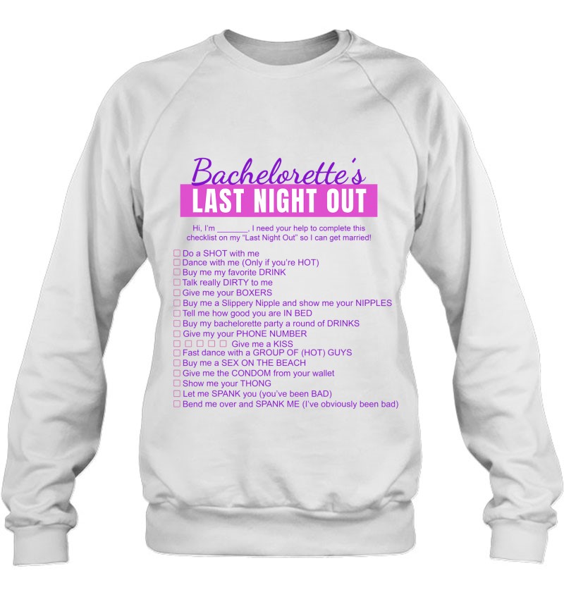 Bachelorette Scavenger Hunt Checklist Sweatshirt