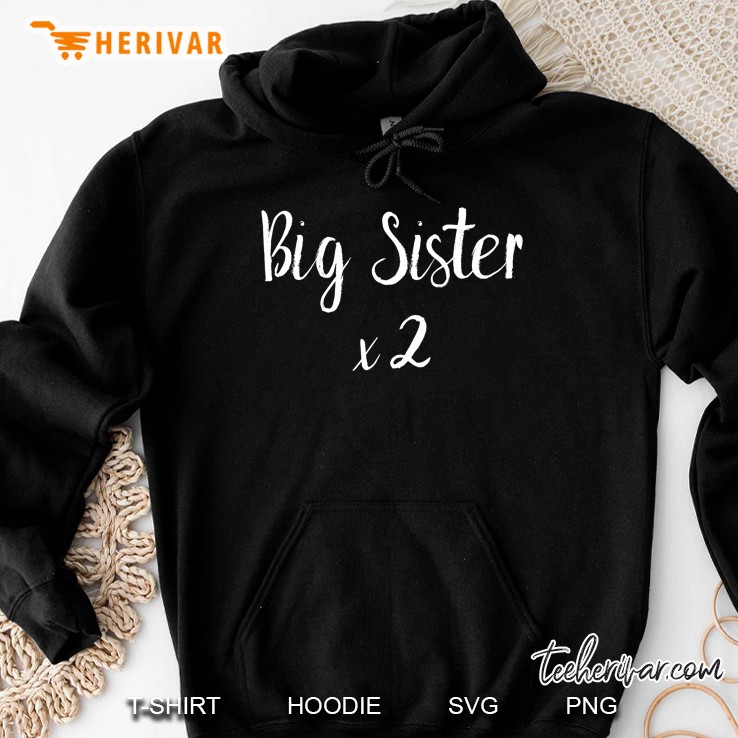 Kids Big Sister X2 Twins & Big Sister Announcement Hoodie