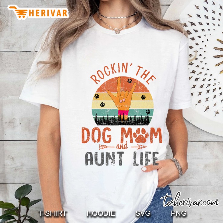 Dog Mom And Aunt Life For Dog Lover Summer Time Ladies Tee