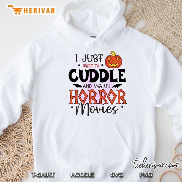 T- Shirts Design For Halloween Events Halloween Pumpkin Cuddle And Horror Movies T- Shirts Essentia Hoodie