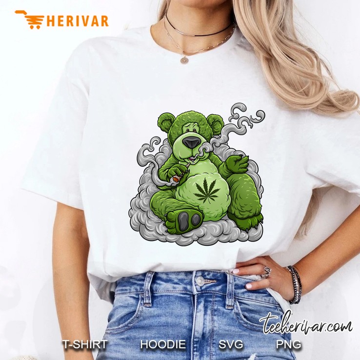 Bear Smoking Weed Marijuana Funny Weed Bear Ladies Tee