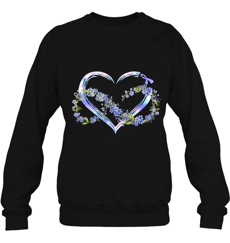 Alzheimer Awareness Forget Me Not Floral Heart Sweatshirt