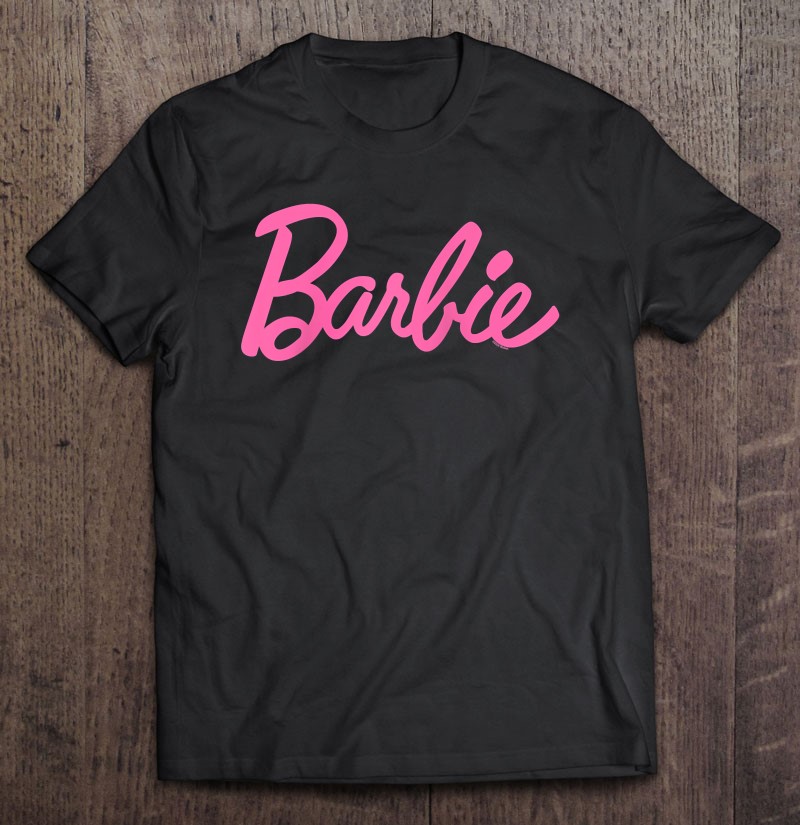 Barbie Classic Pink Logo Raglan Baseball Tee