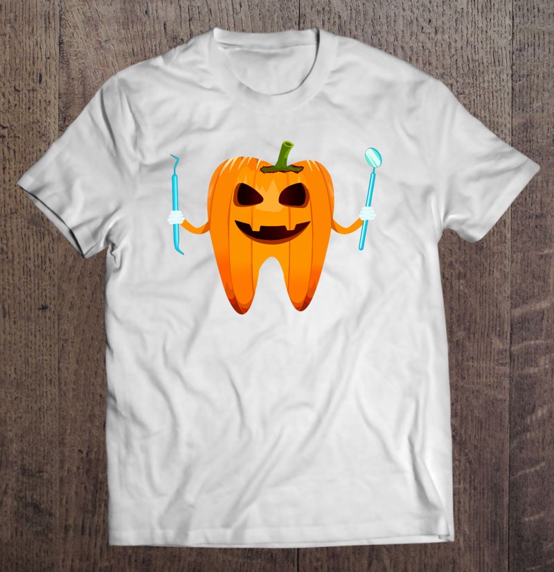 Funny Dental Halloween Tooth Pumpkin Dentist Halloween Gift Shirt