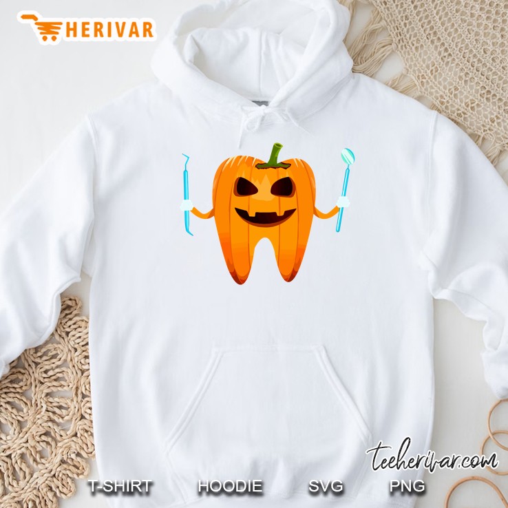 Funny Dental Halloween Tooth Pumpkin Dentist Halloween Gift Hoodie