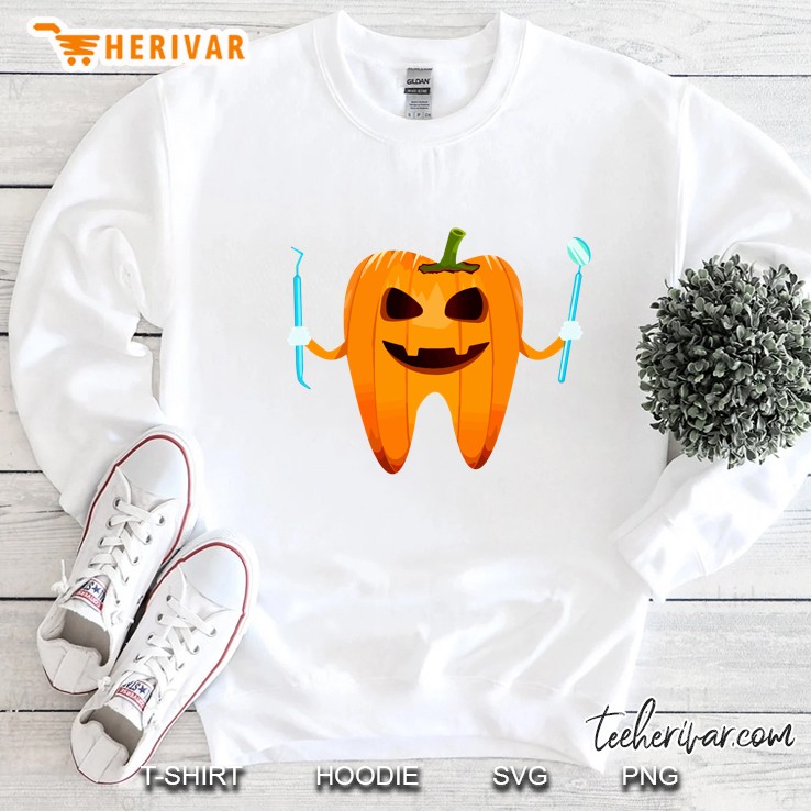 Funny Dental Halloween Tooth Pumpkin Dentist Halloween Gift Sweatshirt