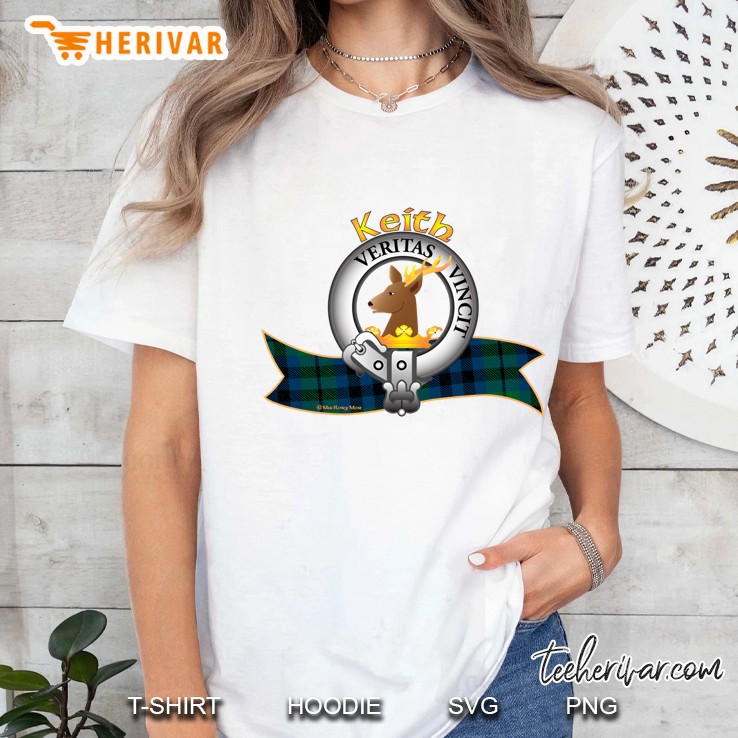 Keith Clan Tartan Crest Motto Ladies Tee