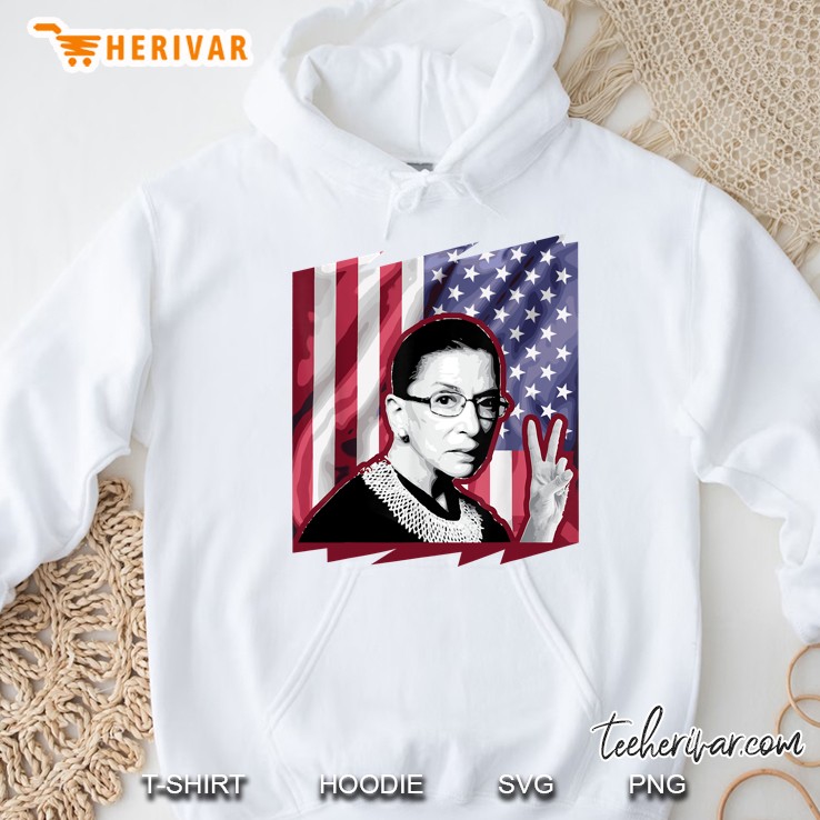 Ruth Bader Ginsburg Patriotic American Flag Hoodie
