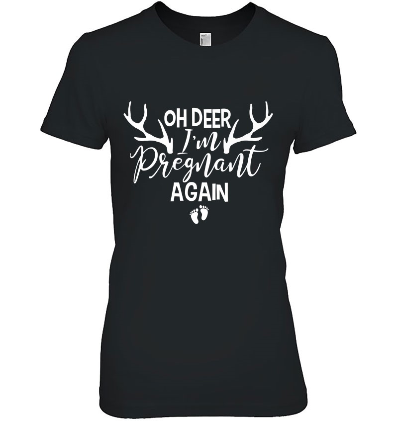 Oh Deer I'm Pregnant Again Christmas Pregnancy Announcement Premium Mugs