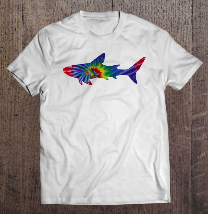 Tie Dye Pattern And Tie Dye Colors And Animal Lover Shark