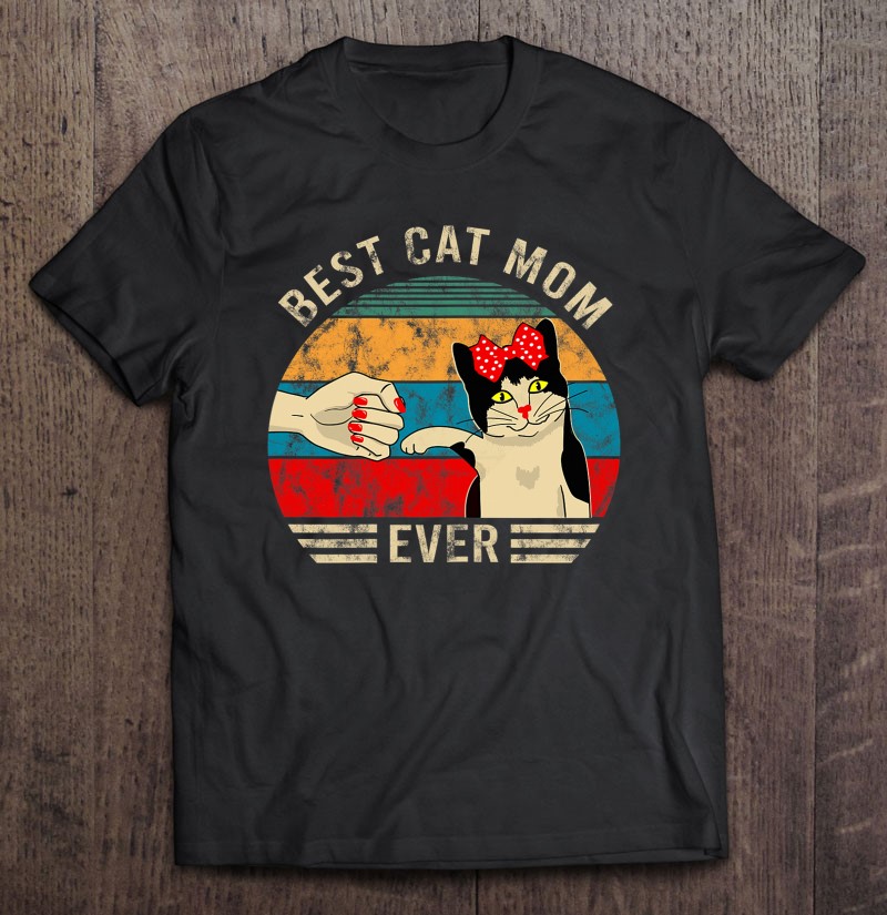 Vintage Best Cat Mom Ever Bump Graphic Tee