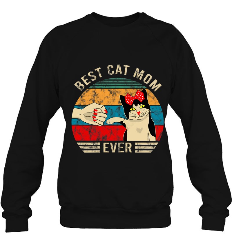 Vintage Best Cat Mom Ever Bump Graphic Sweatshirt