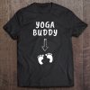 Yoga Buddy Cute Funny Pregnancy Announcement White Text Tee