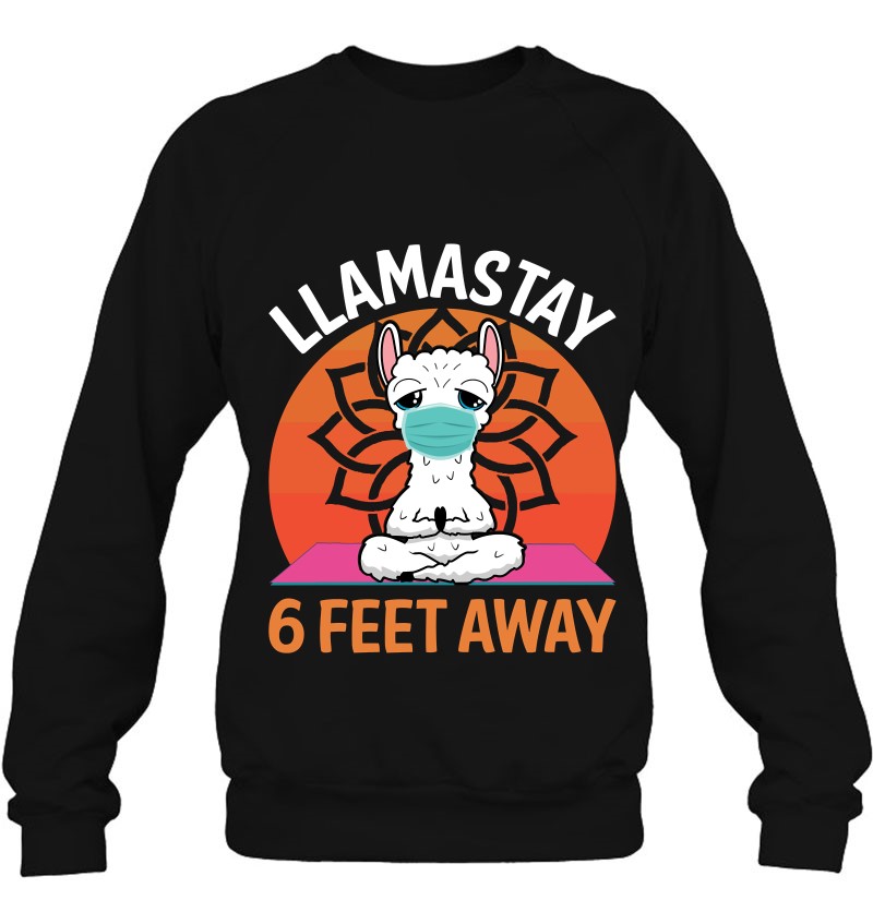 Llamastay 6 Feet Away Funny Llama Yoga Namaste Mask Mugs
