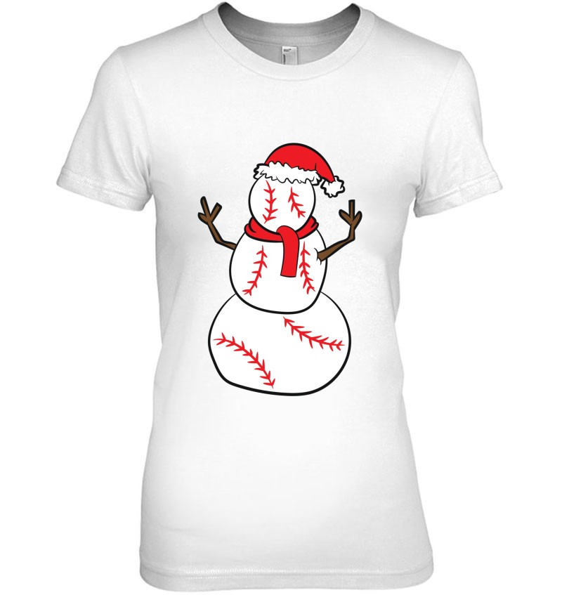 Christmas Baseball Player Gift Kids Christmas Gift Baseball Ladies Tee