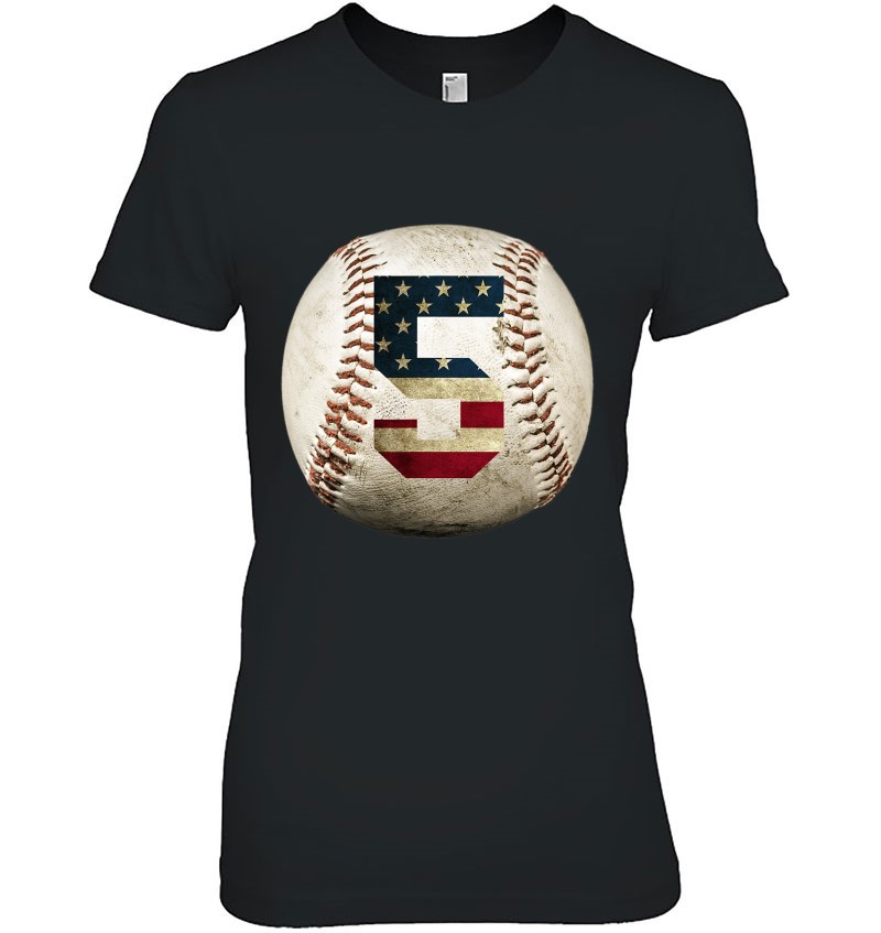 Baseball Number 5 With American Usa Flag Sweatshirt